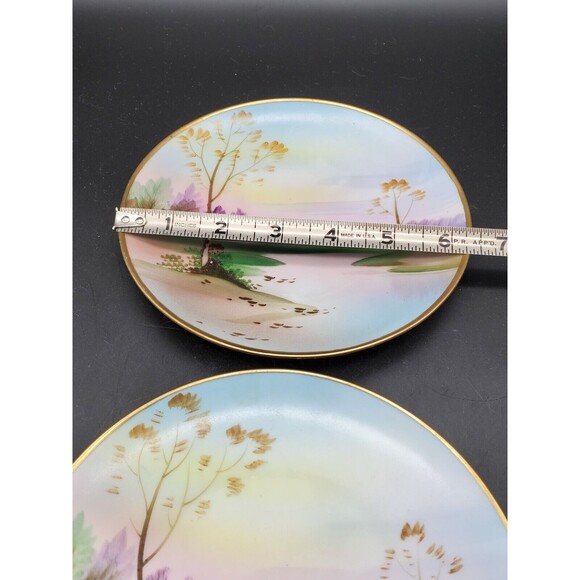 Meito China Hand Painted Decorative Japanese Plates (2) NICE Vintage Collectible - Picture 8 of 12